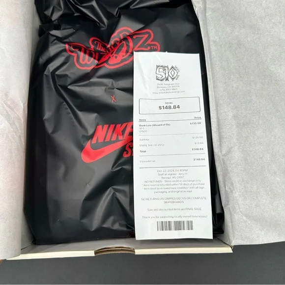NWT 2024 NIKE SB DUNK LOW PRO WIZARD OF OZ QS DEADSTOCK OG ALL MENS 10.5 - Picture 16 of 16